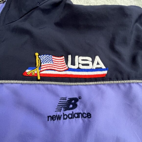 New Balance Womens Medium Purple USA Lightweight Jacket Full Zip Windbreaker Y2K - Picture 4 of 16